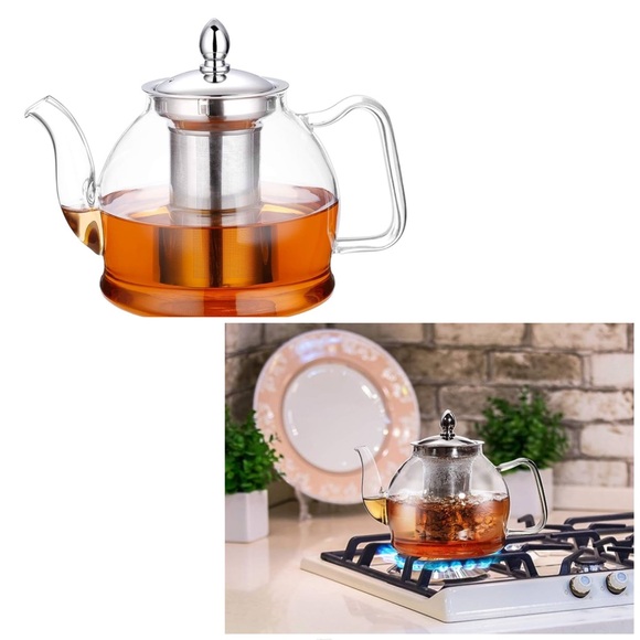 Handblown Glass Stove Top Teapot - Picture 3 of 6